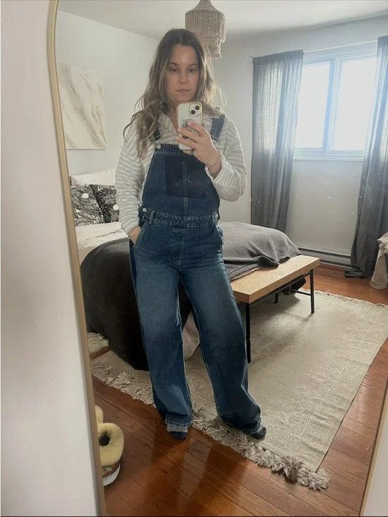 Zara Blue Denim Wide-Leg Women’s Overalls - Picture 2 of 4